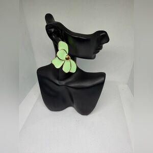 Mint Green Floral Earrings